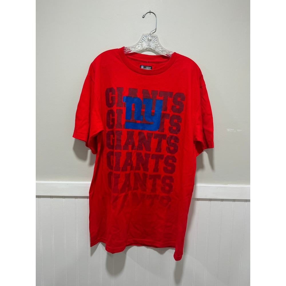 Team Apparel NFL NY Giants Football T-shirt NWT Red Blue Men Size Large